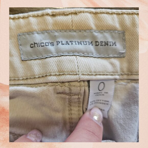 Chico's Platinum Denim Light Tan Capri Jeans - Picture 4 of 4